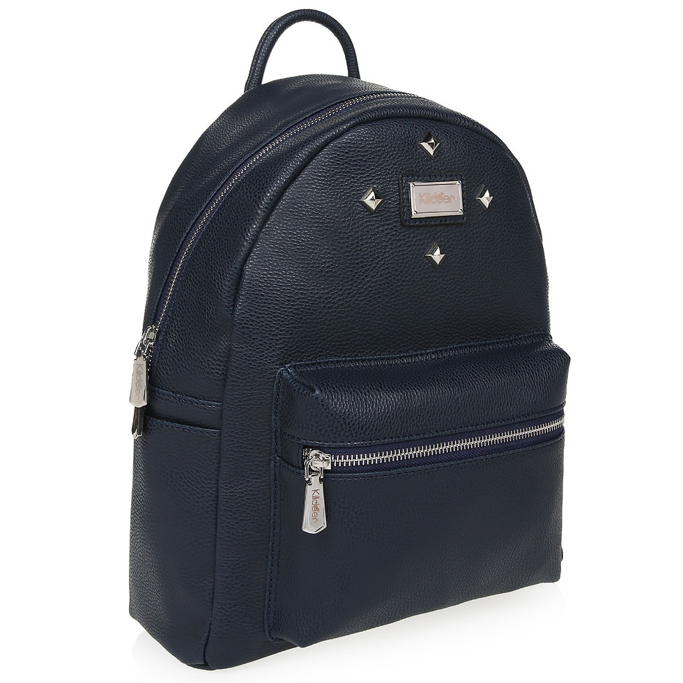 Travel Stark Sırt Çantası Lacivert Silver Aksesuarlı Arkadan Görünümü