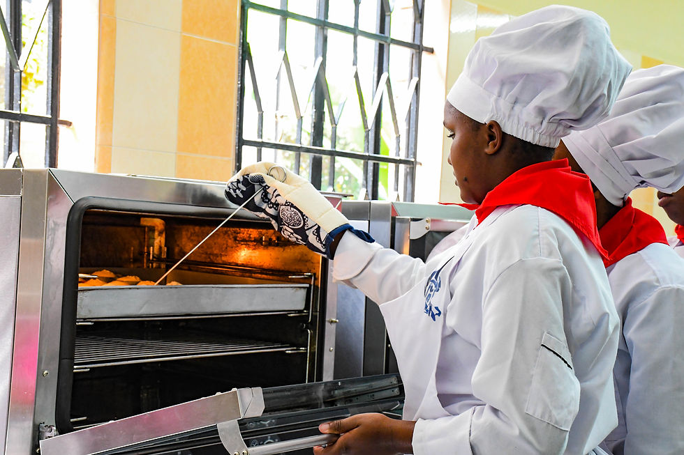 student baking at Kimlea