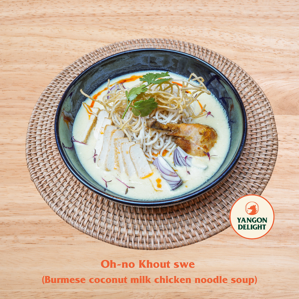 Oh-no Khout swe (Burmese coconut milk chicken noodle soup) image