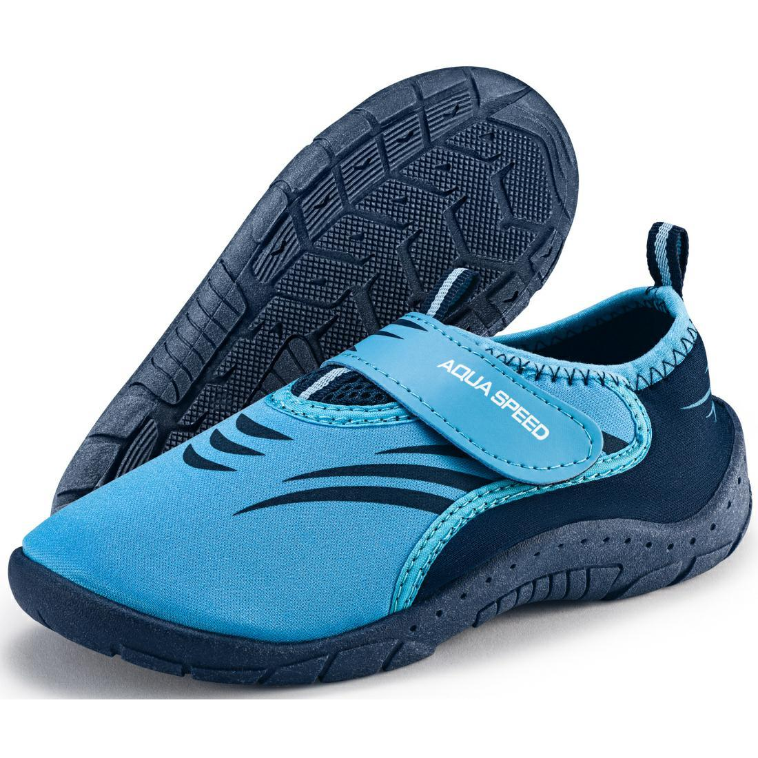 Дитячі блакитні босоніжки AQUA SPEED з синіми вставками для пляжу та басейну.