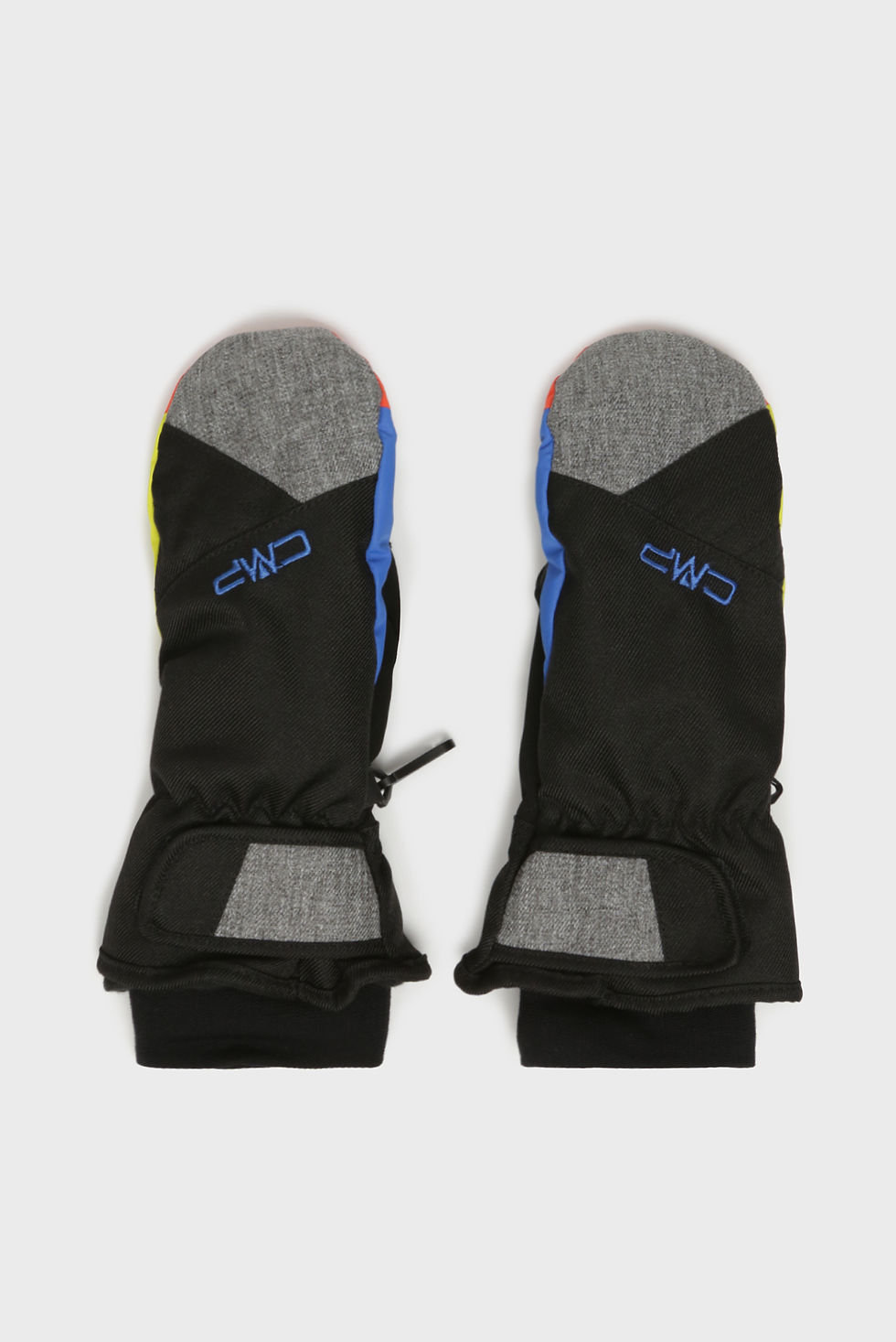 Чорні зимові рукавиці CMP, синє лого, сірі вставки. Для активного відпочинку.