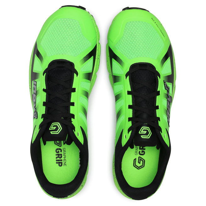 Прев'ю: Зелені кросівки Grip, вид зверху, чорні шнурки та підошва, для бігу