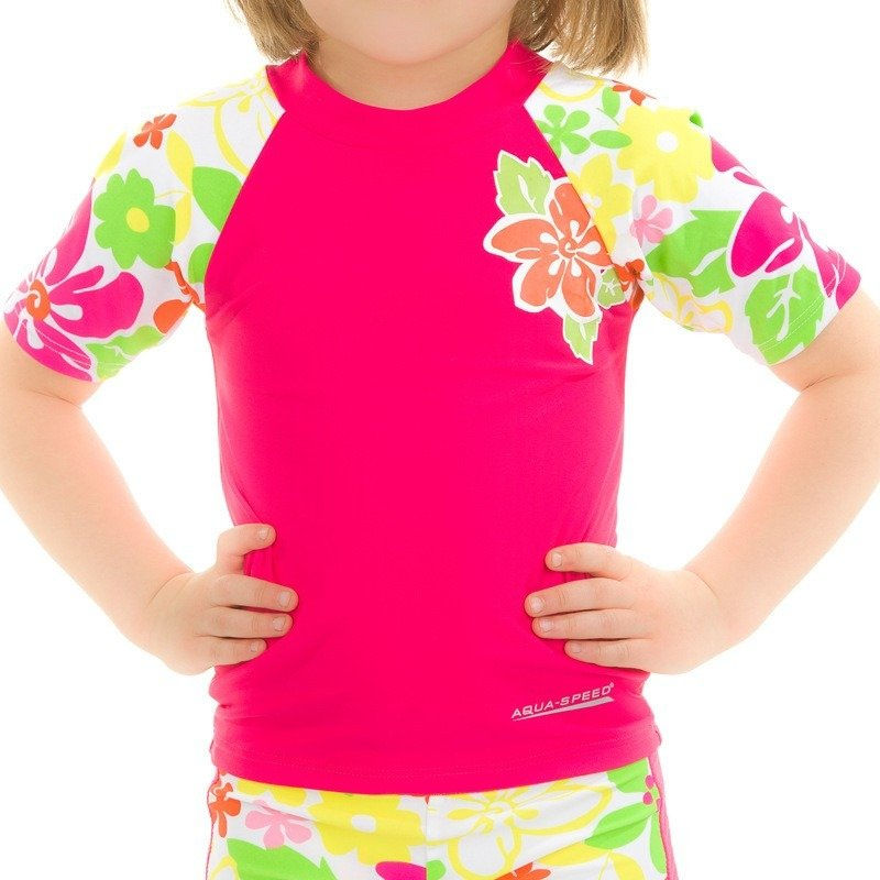 Прев'ю: Дитяча футболка сонцезахисна Aqua Speed T-Shirt Flower 2122 374 рожева 116 см