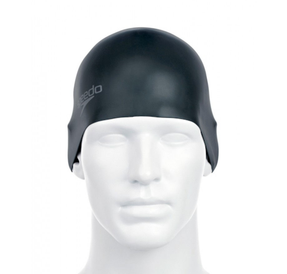 Прев'ю: Чорна шапочка для плавання Speedo на манекені, захист голови