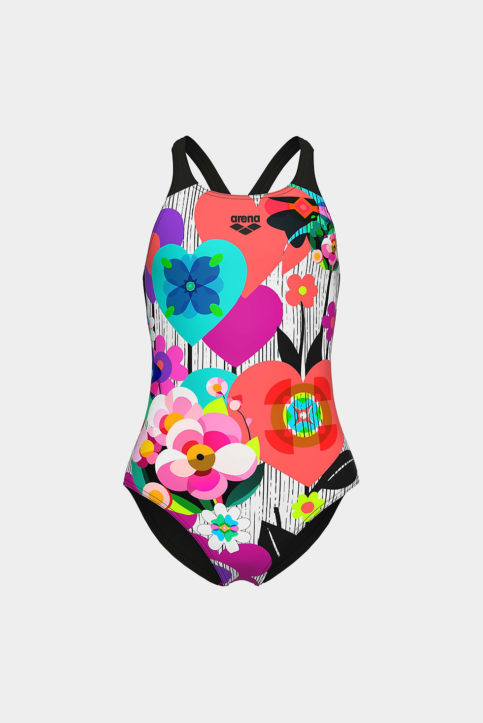 Прев'ю: Купальник для дівчаток Arena ROSES SWIMSUIT V BACK ONE PIEC