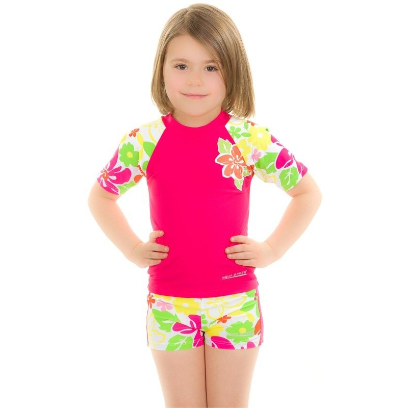 Прев'ю: Дитяча футболка сонцезахисна Aqua Speed T-Shirt Flower 2122 374 рожева 116 см
