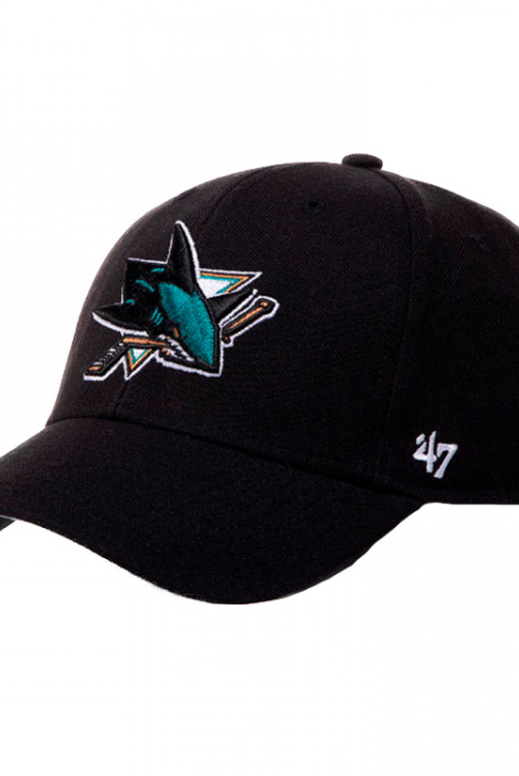 Чорна кепка San Jose Sharks з логотипом, бренд 47. Інтернет-магазин SwimDream