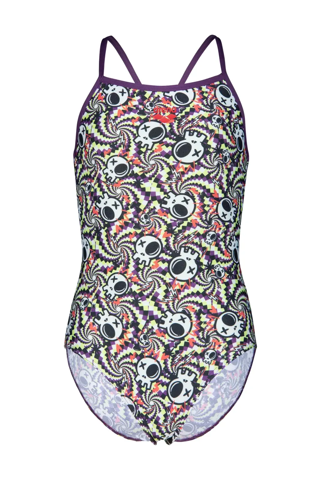 Купальник для підлітків Arena FUN SKULLS SWIMSUIT LIGHTDROP multi black-plum