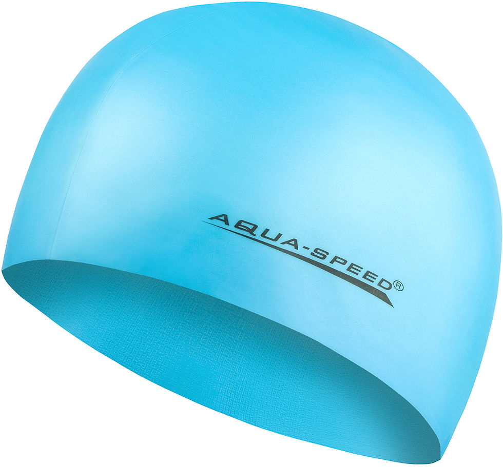 Блакитна шапочка для плавання Aqua Speed з логотипом, Інтернет-магазин SwimDream.
