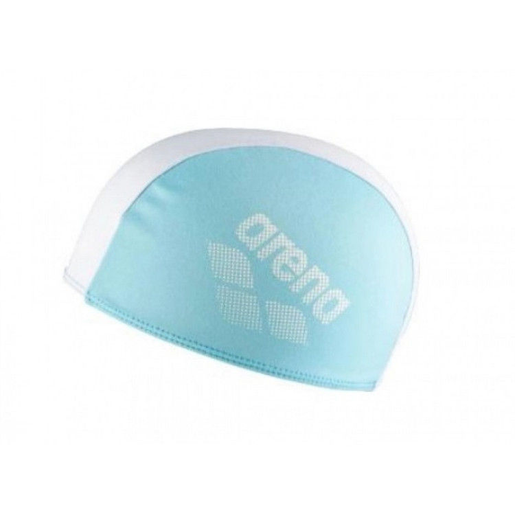 Блакитна шапочка для плавання Arena з білим верхом та логотипом, Інтернет-магазин SwimDream.