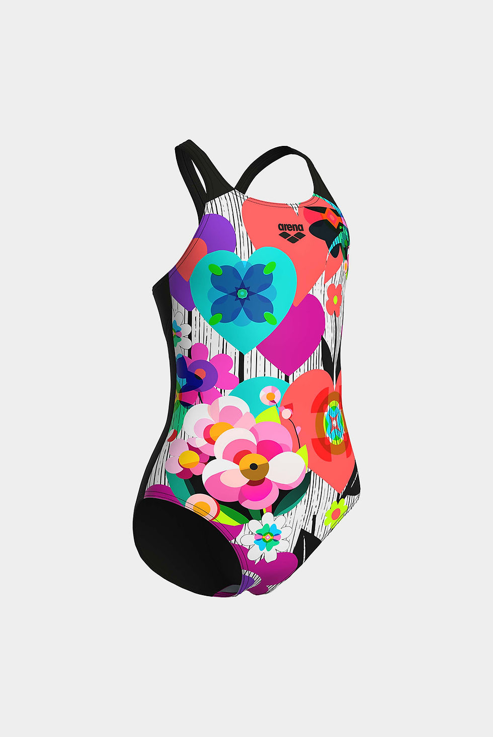 Прев'ю: Купальник для дівчаток Arena ROSES SWIMSUIT V BACK ONE PIEC