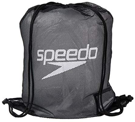 Прев'ю: Чорний мішок Speedo з білим логотипом, спортивна сумка для плавання. Інтернет-магазин SwimDream