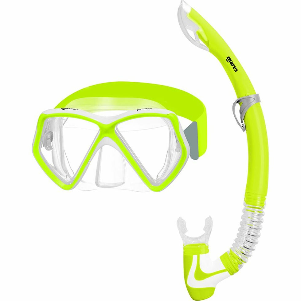 Яскраво-зелена маска для плавання та трубка, для підводного плавання, SwimDream.