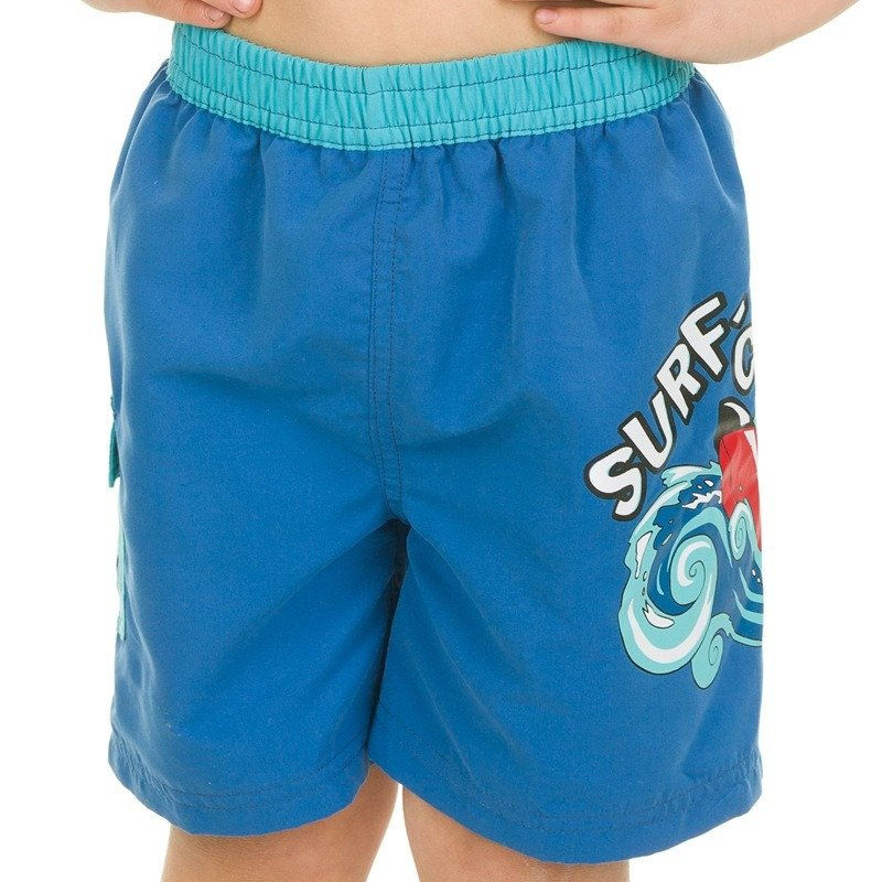 Blue boy's swim shorts with Surf logo design, comfortable for swimming. Інтернет-магазин SwimDream