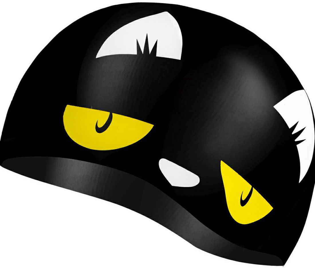 Чорна шапочка для плавання з жовтими очима, усмішка і Інтернет-магазин SwimDream