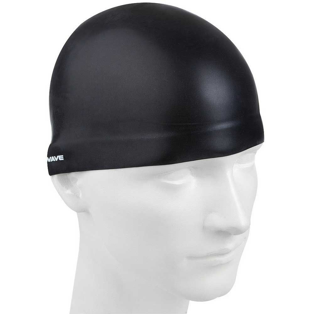 Чорна шапочка для плавання на манекені, частина екіпіровки, SwimDream.