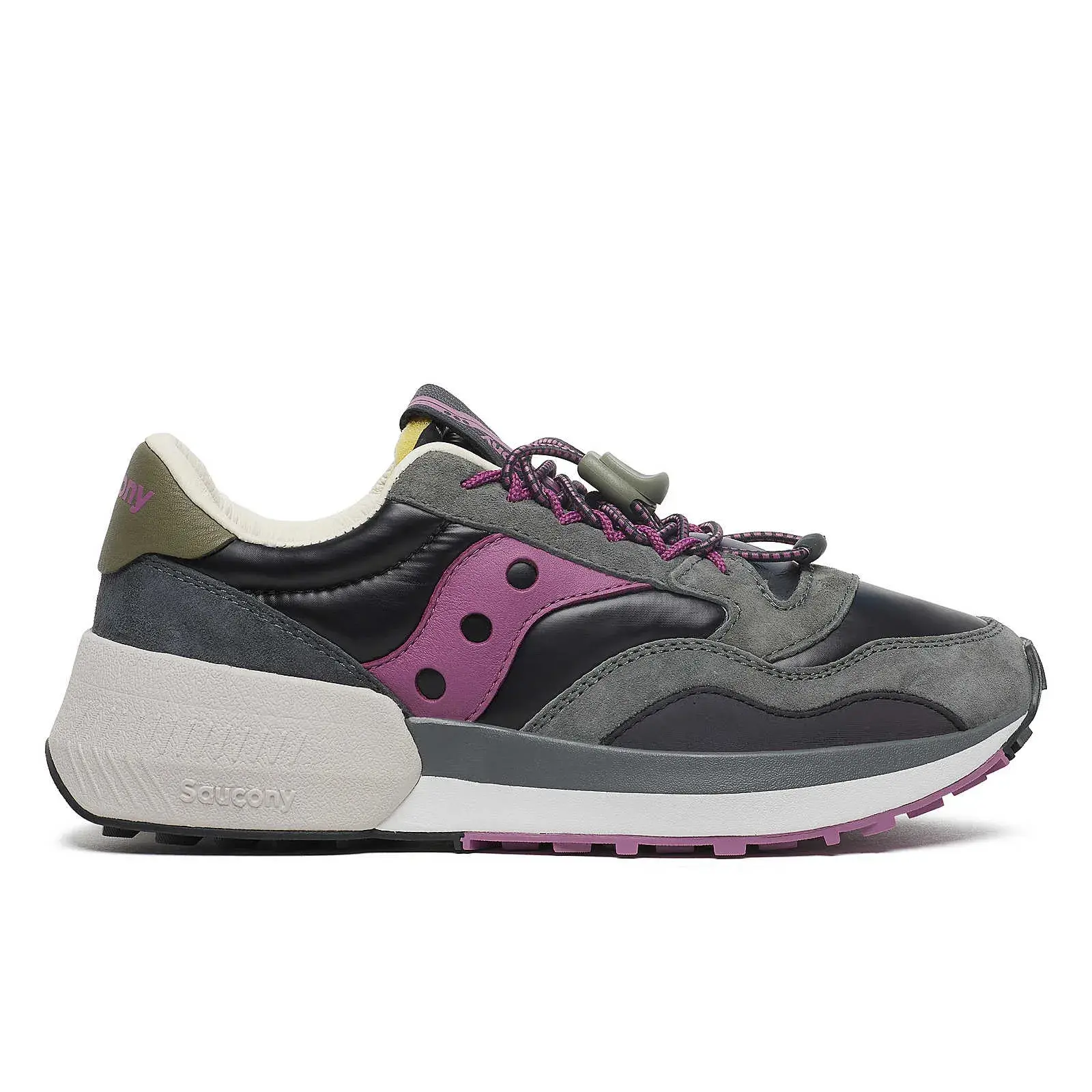 Сірі кросівки, рожеві акценти, Кросівки для бігу Saucony EXCURSION TR17 р.10, спереду та збоку.