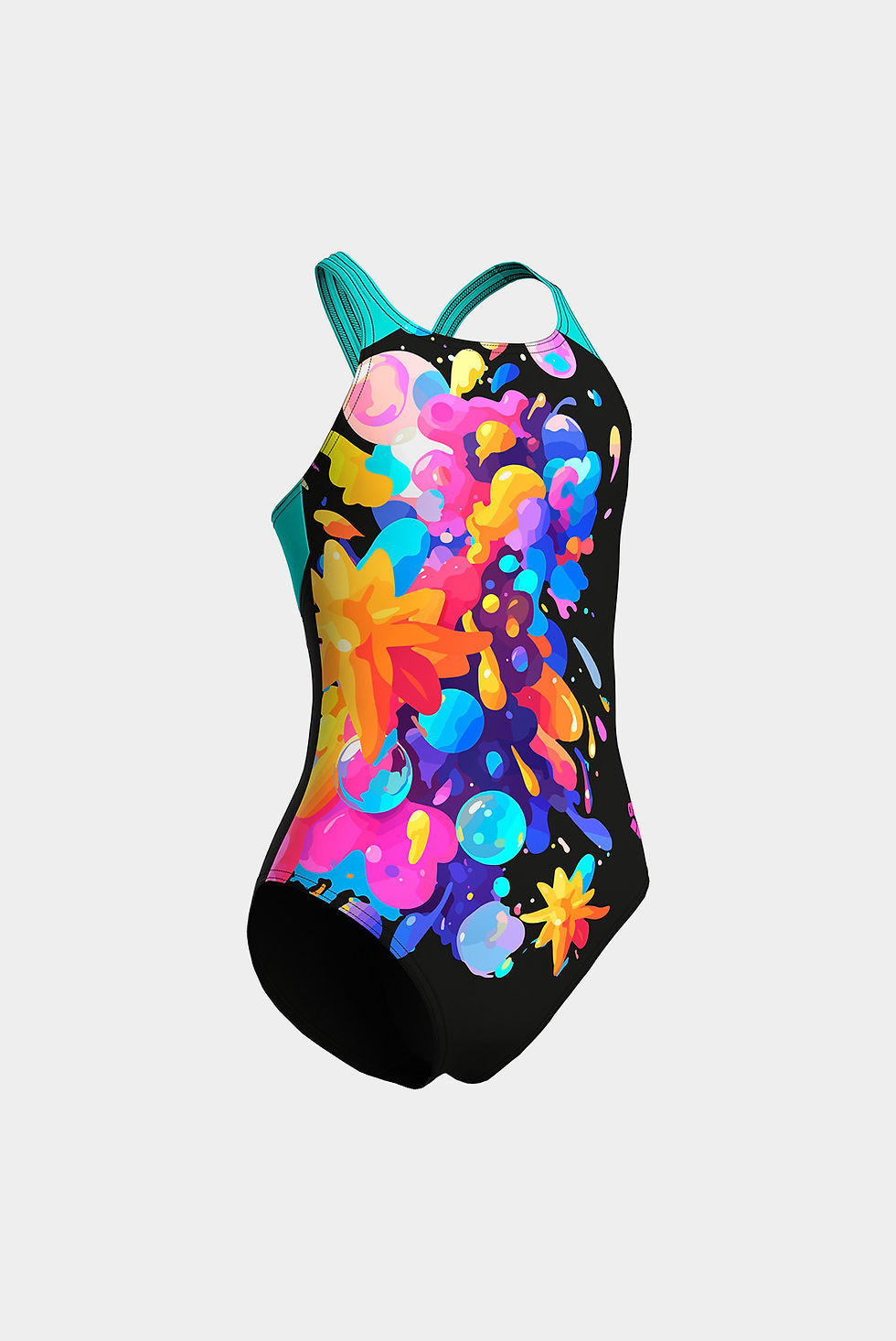Прев'ю: Дитячий купальник Arena PAINTING SWIMSUIT V BACK black, water