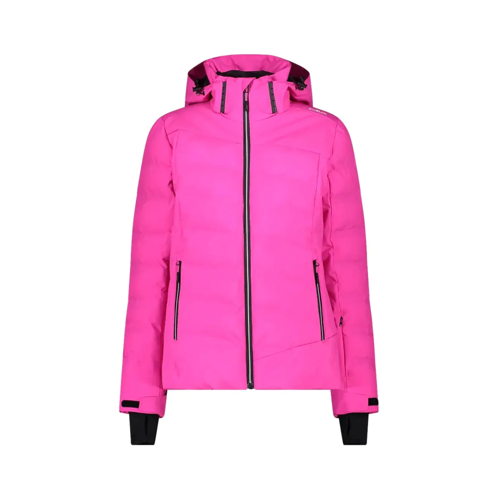 Яскраво-рожева куртка CMP LONG JACKET FIX HOOD TWILL р.46 на білому фоні. Інтернет-магазин SwimDream