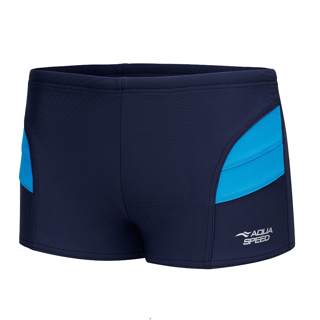 Чоловічі плавки Aqua Speed темно-сині з блакитними вставками. Інтернет-магазин SwimDream