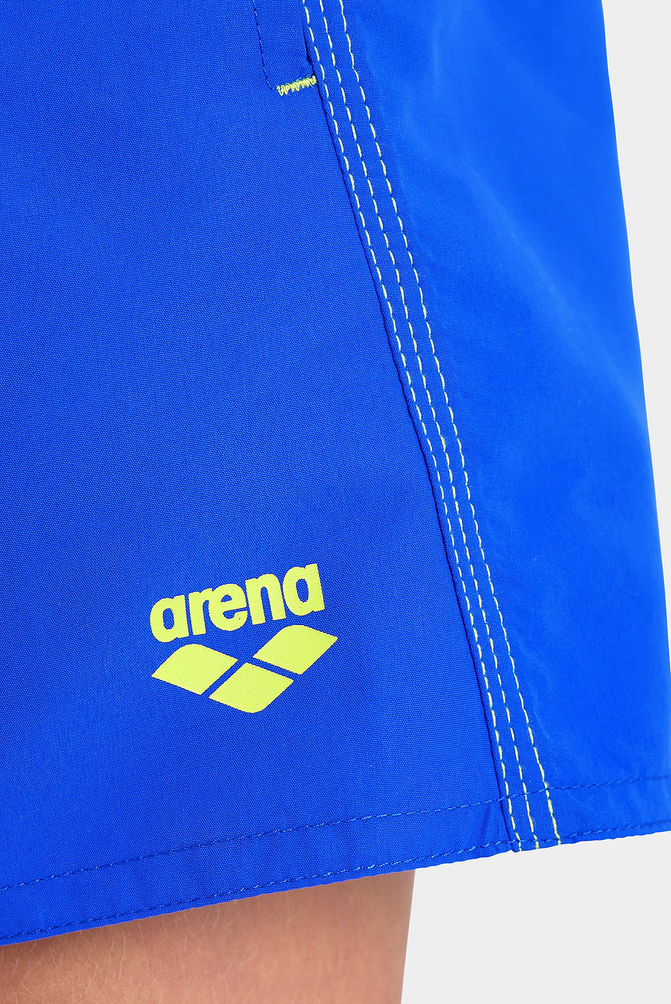 Прев'ю: Спортивні шорти Arena з логотипом, синій колір, жовтий логотип. Інтернет-магазин SwimDream