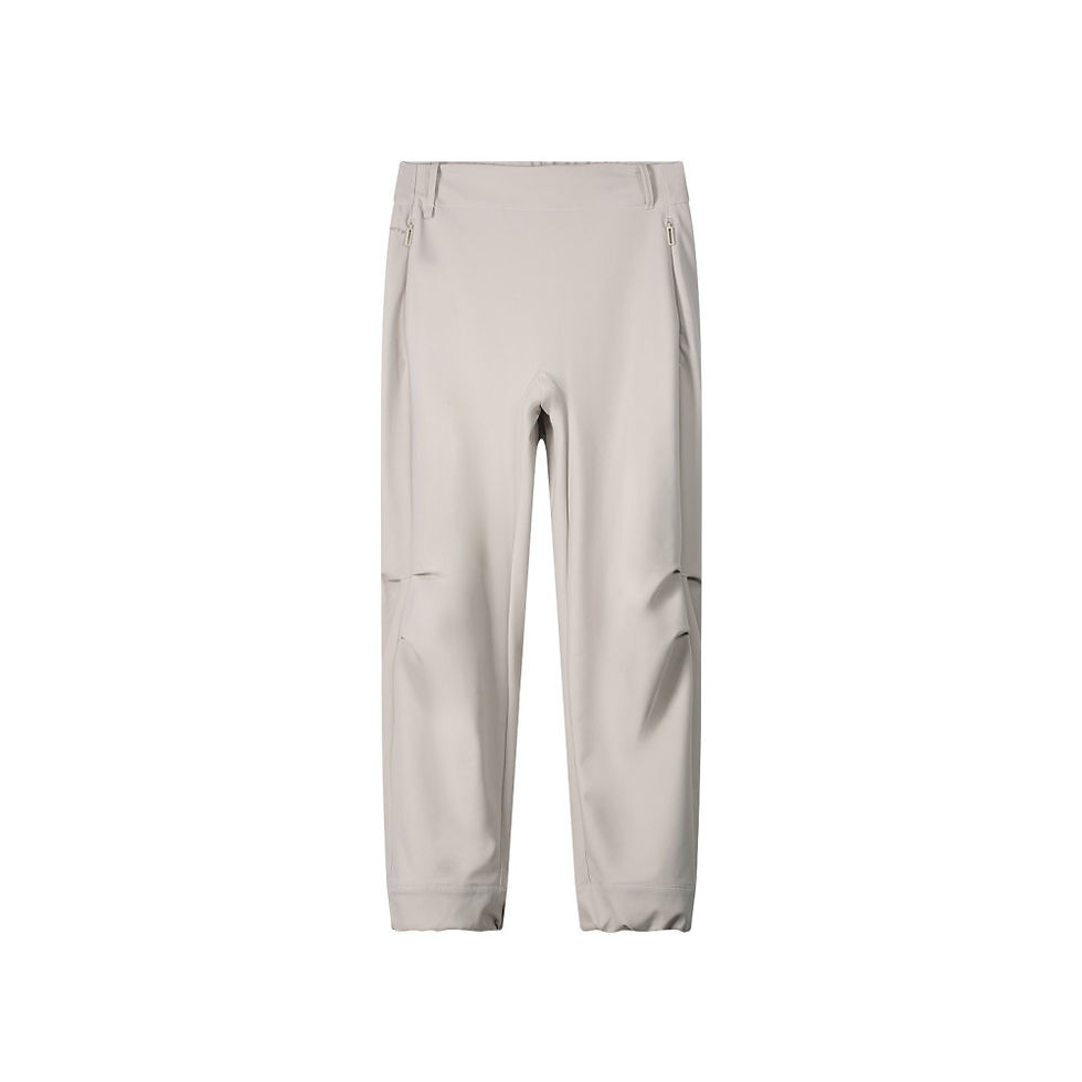 Світло-бежеві штани, вид спереду, нейтральний фон. Інтернет-магазин SwimDream