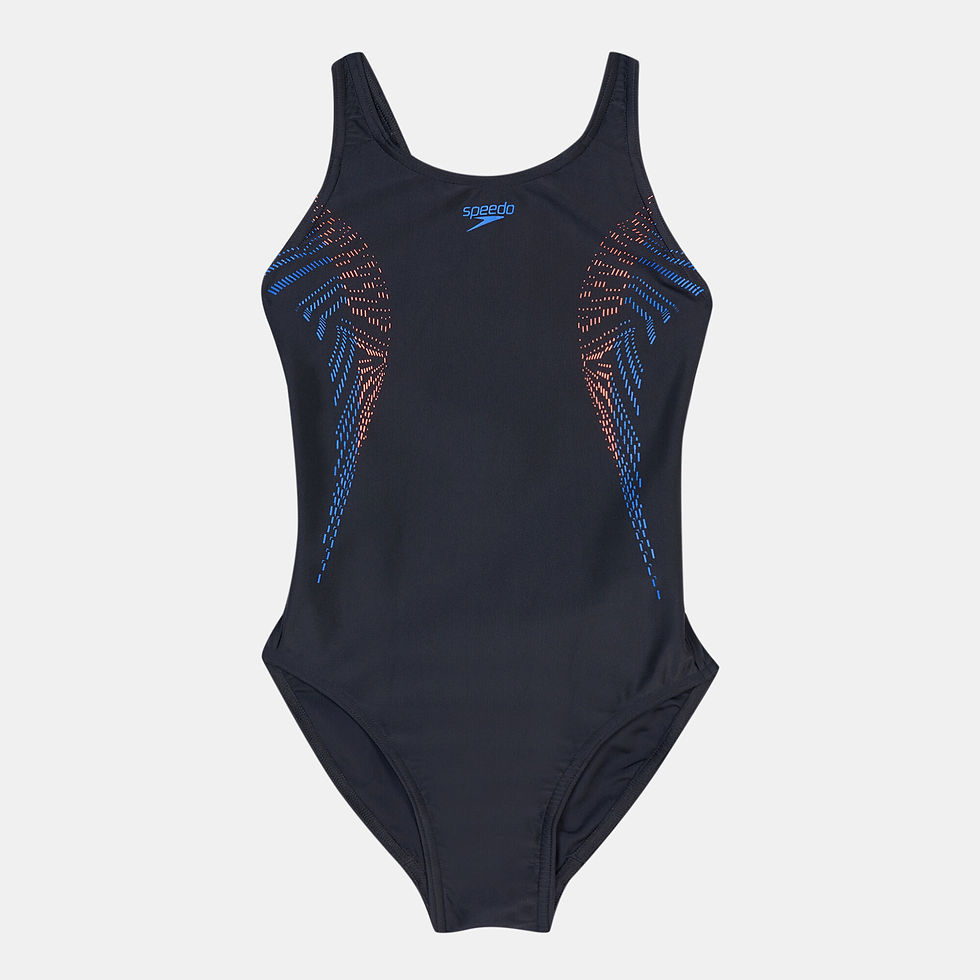Прев'ю: Синій жіночий купальник Speedo з декоративними візерунками. Інтернет-магазин SwimDream