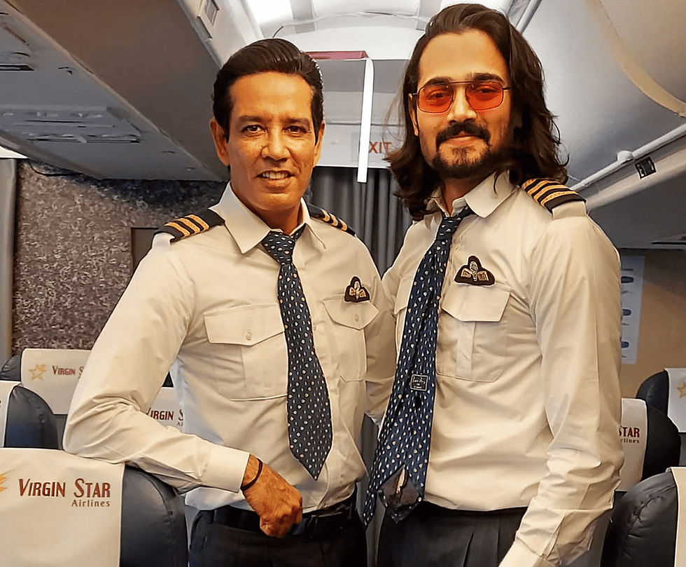 Bhuvan Bam with Anup Soni behind the scene from Dhindora