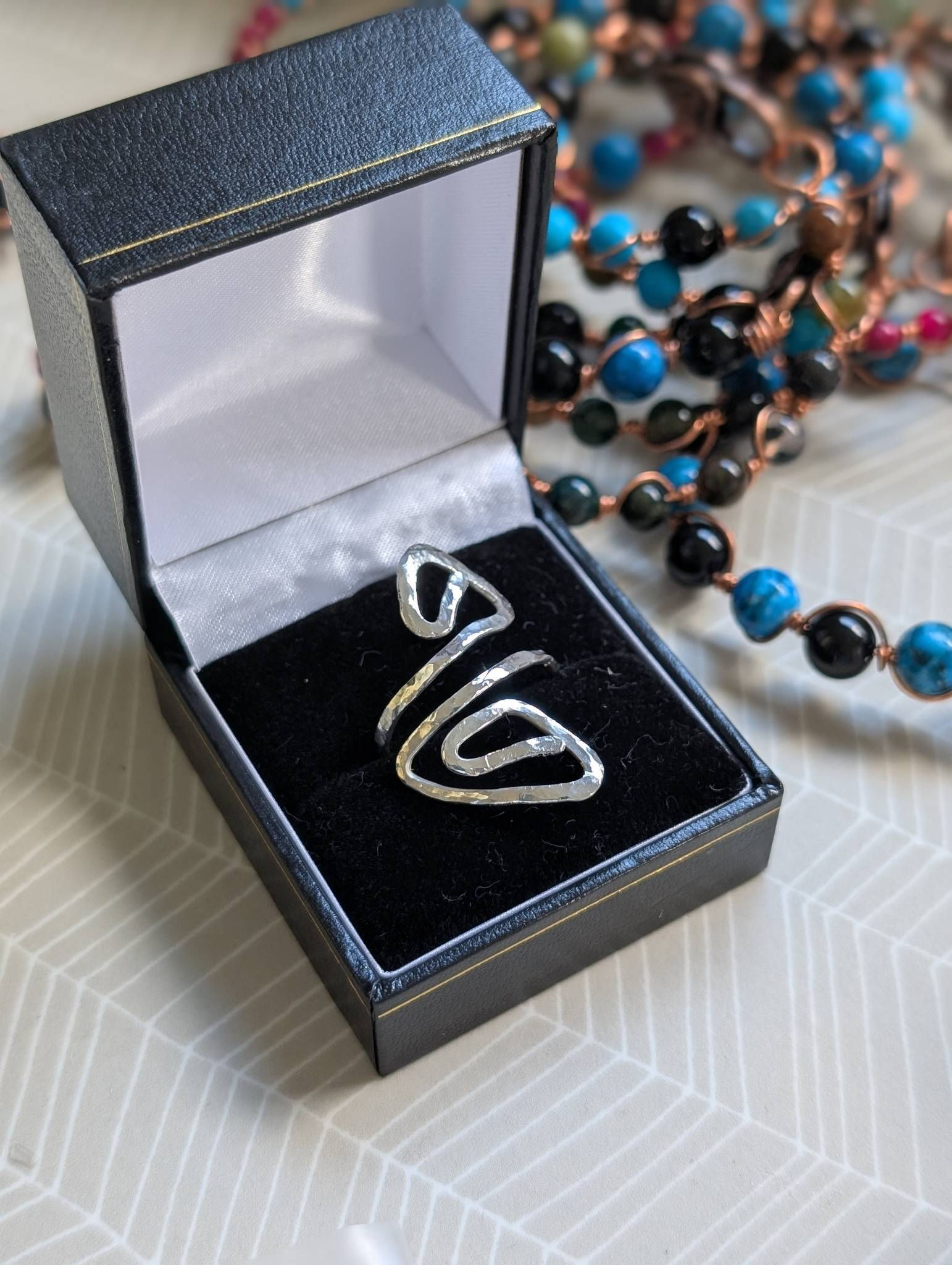 The Wholeness Path | Hammered Silver Loop Ring