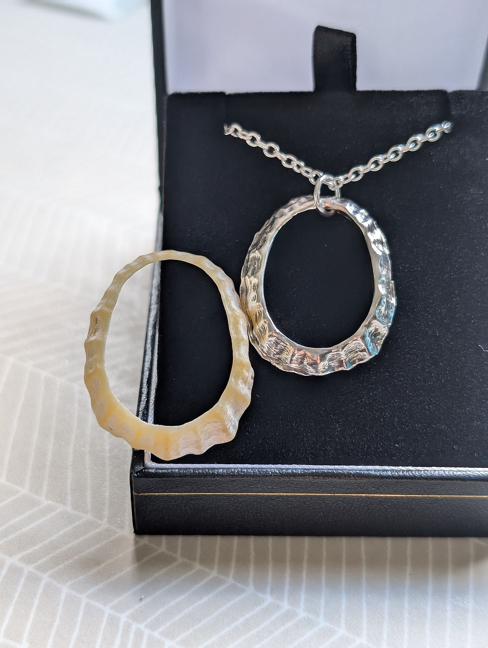 Thumbnail: The Shoreline Limpet Pendant: Kiln-Fired Fine Silver – £85