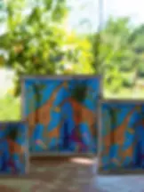 Μικρογραφία: Glass Plate Giraffe Blue