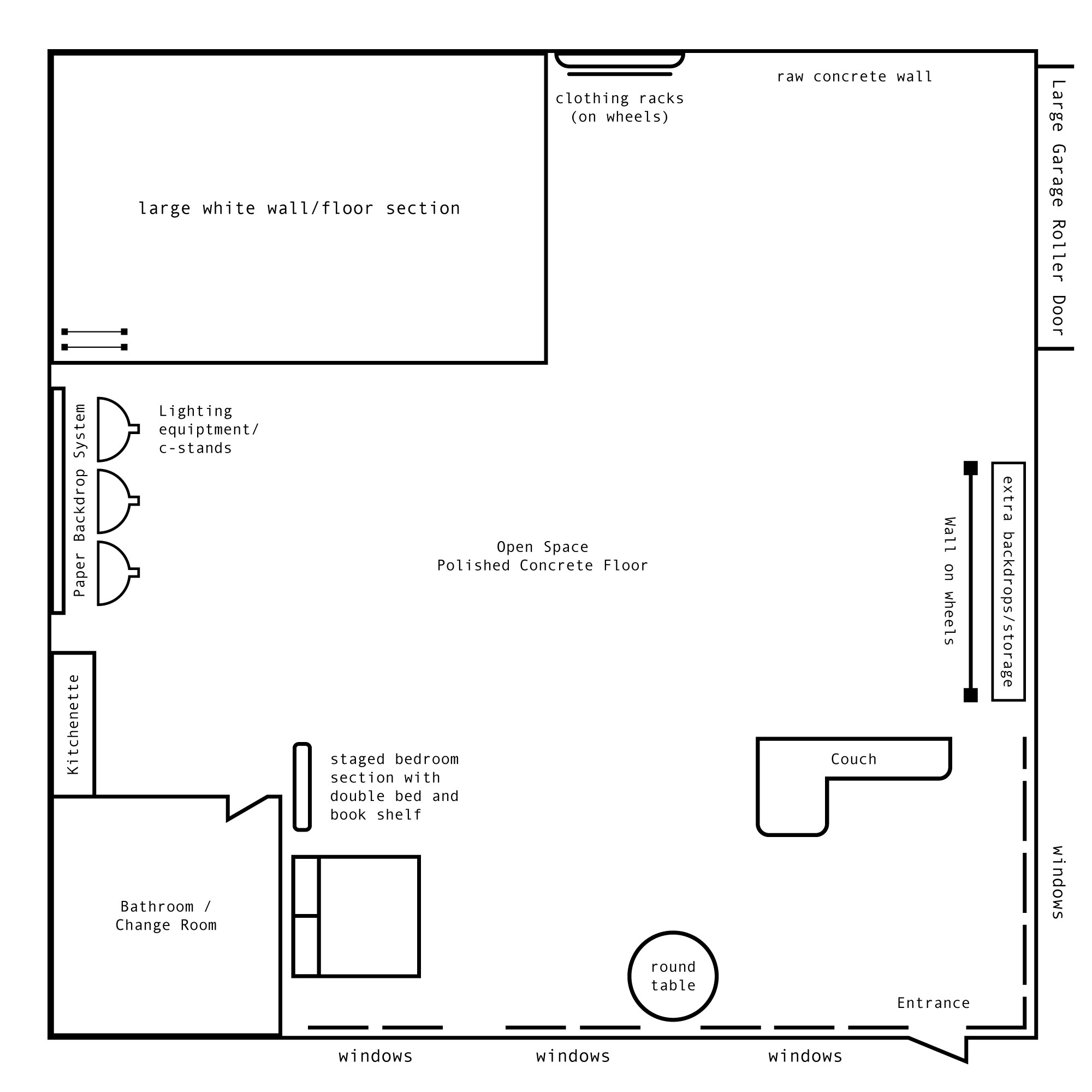 Perth Photo Studio Floorplan