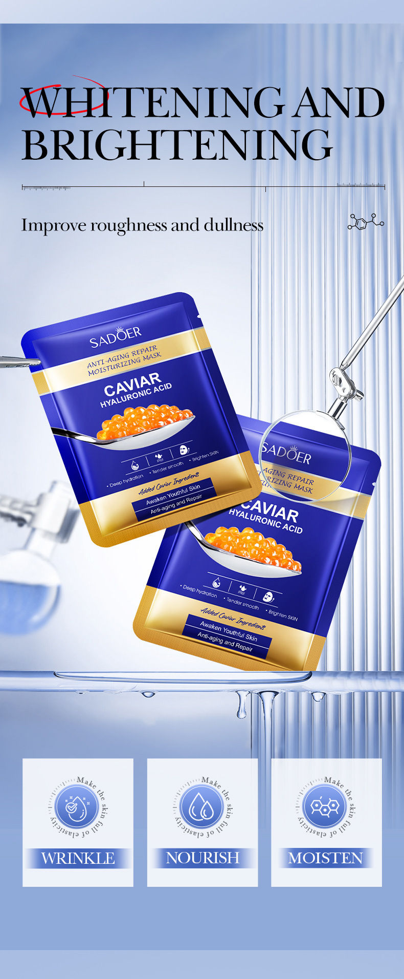Thumbnail: SADOER 5-Piece Caviar & Hyaluronic Acid Face Mask Kit