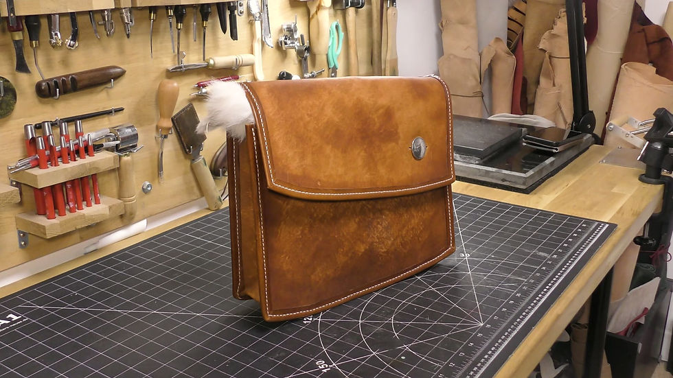 Finished handmade leather satchel inspired by John Marston in Red Dead Redemption 2