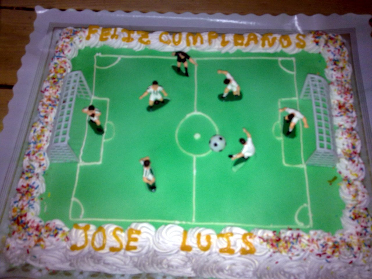 tarta cuadrada de futbol.