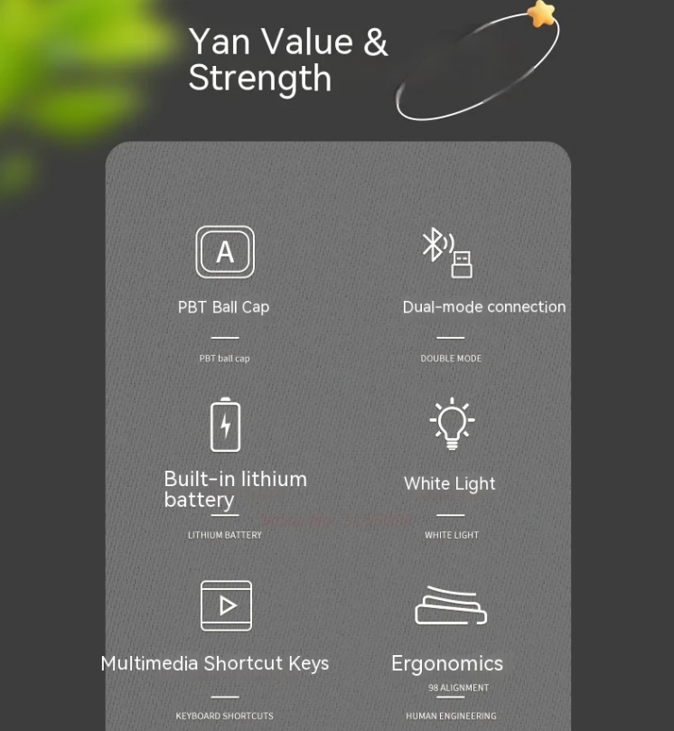 Thumbnail: EWEADN V1 Wireless Bluetooth Gaming Keyboard 98 Keys + 16000 DPI Mouse