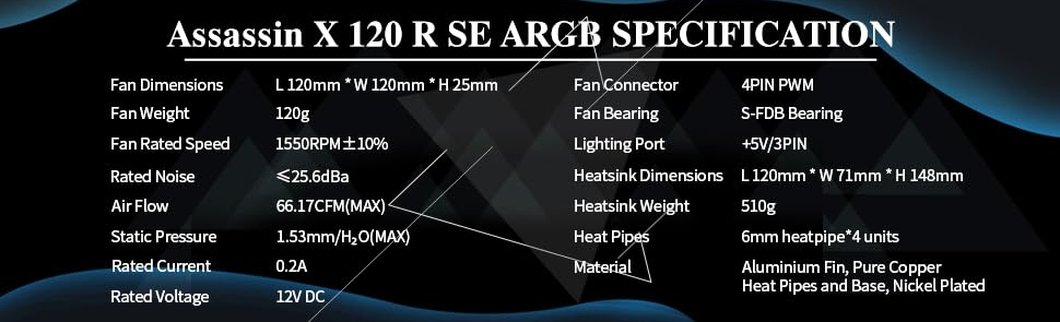 Thumbnail: Thermalright Assassin X120R SE ARGB CPU Air Cooler AMD AM4/AM5 Intel 1700/1150/1