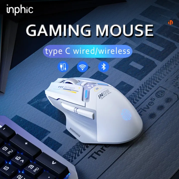 Thumbnail: Inphic IN9 Gaming Mouse - Hybrid Wired/Wireless, Rechargeable, RGB, 10000 DPI, P