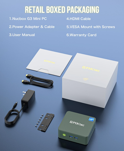 GMKtec Mini PC N100, Preinstalled Windows 11 Pro, G3 Intel Alder