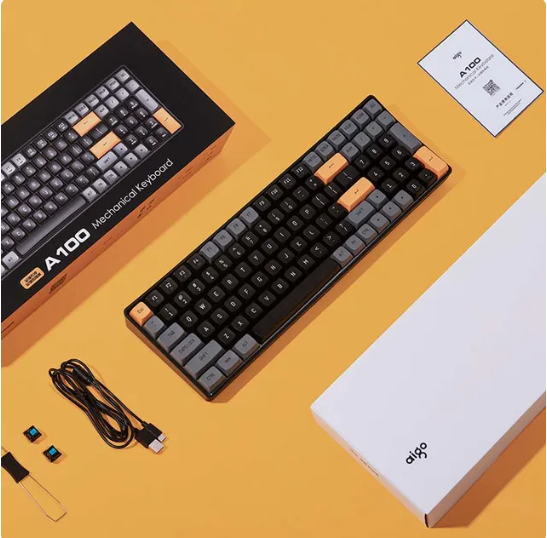 Thumbnail: Aigo A100 Gaming Mechanical Keyboard 2.4G Wireless USB Type-c Wired Blue Switch