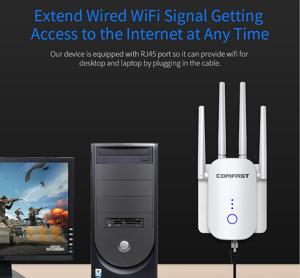 Thumbnail: Comfast CF-WR758AC V3 1200Mbps Dual Band Wireless WiFi Range Extender/WiFi boost