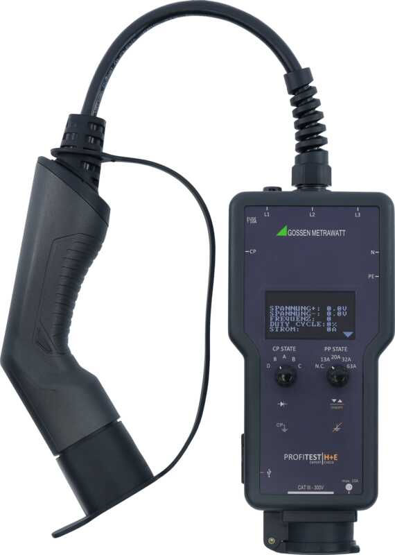 Diagnostic Tester and Test Adapter for AC Charging Points per IEC 61851-1, VDE 0122-1