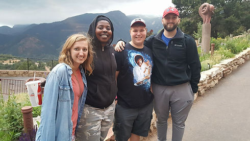 Youth and leaders in Colorado Springs on a youth trip