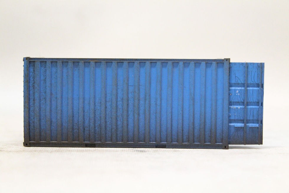 Thumbnail: 20ft Container OO 1/76 Weathered Model - OPEN DOORS - LIGHT BLUE