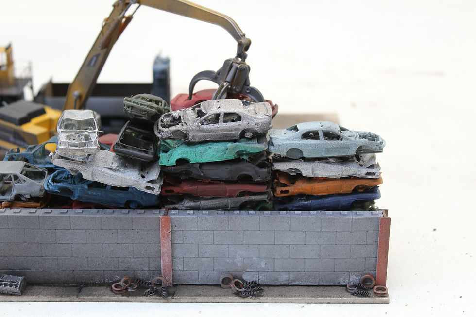 Thumbnail: Concrete Block Bunker Wall - Pack of 4 - UNPAINTED - 1:76 OO Gauge Model Rail