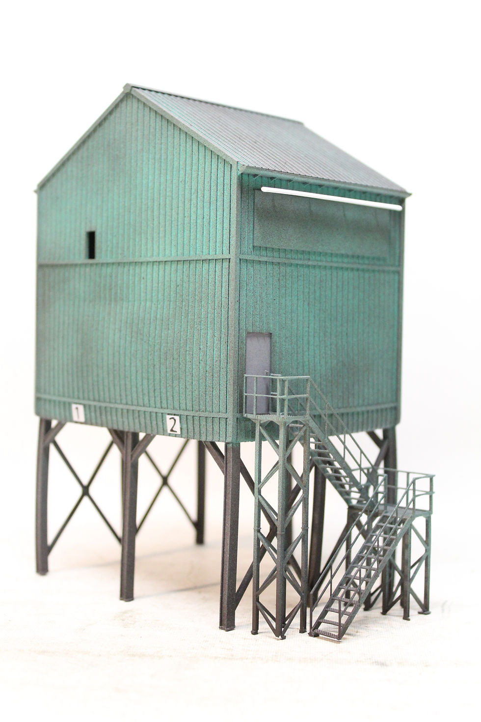 Thumbnail: Cement Lorry Loading Building GREEN 1:76 OO Gauge Model Railway