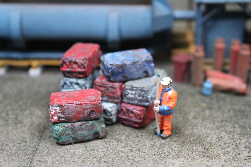 Thumbnail: Crushed Scrap Car Bales - UNPAINTED - Pack of 50 - 1:76 OO Gauge Model Railway