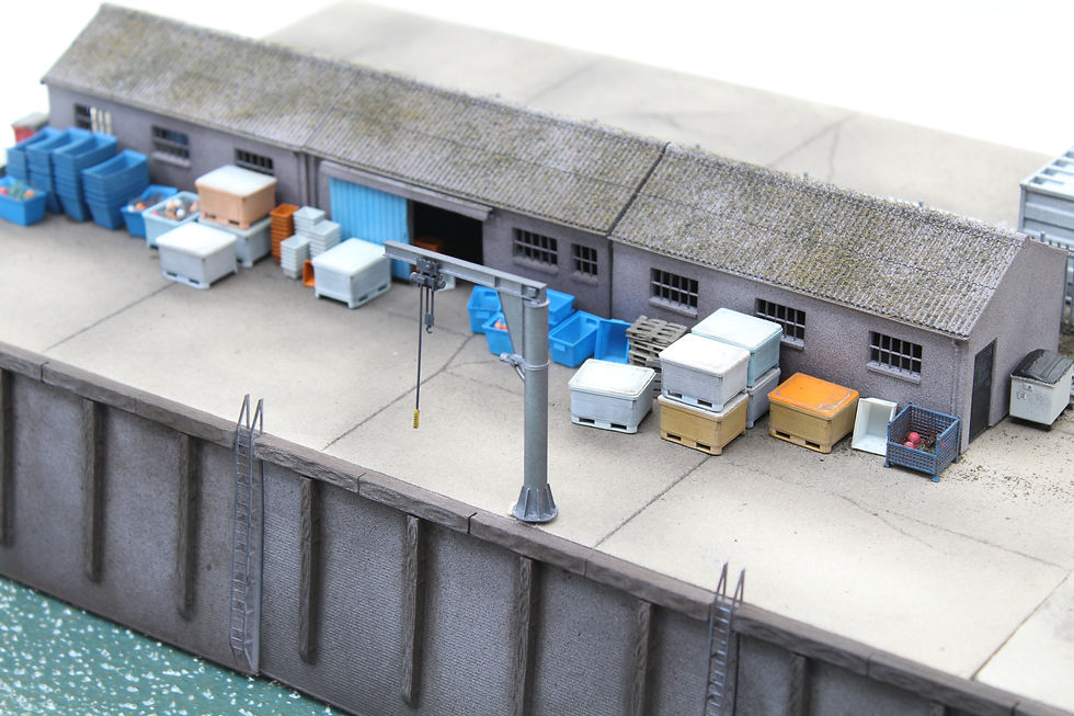 Thumbnail: Dockside Swivel Jib Crane - GALV GREY - 1:76 OO Gauge Model Railway