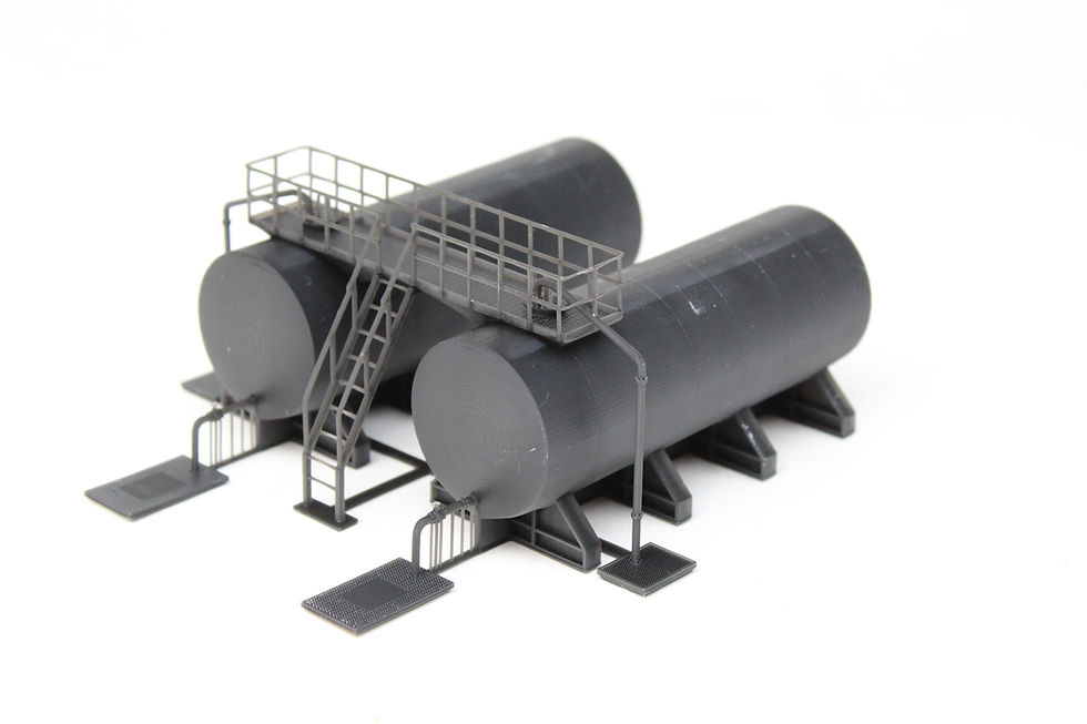 Thumbnail: Large Diesel Fuel Tanks - TWIN - UNPAINTED - 1:76 OO Gauge Model Railway