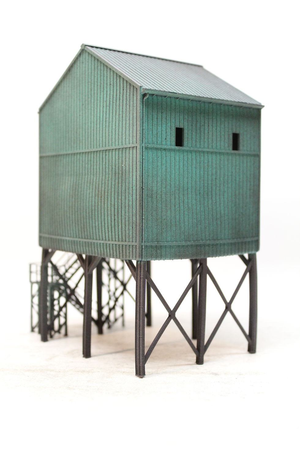 Thumbnail: Cement Lorry Loading Building GREEN 1:76 OO Gauge Model Railway